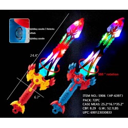LIGHT UP SWORD - ROTATING W/SOUND (6PC) 6BG/2BX/12BG/CS