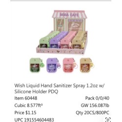 HAND SANITIZER SPRAY 1.2OZ W SILICONE (40PC) 1BX/CS