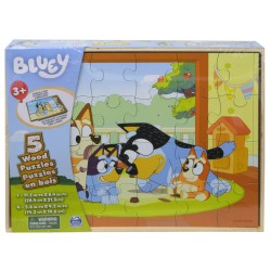 SPIN MASTER - BLUEY 5PK WOOD PUZZLE 4PC/CS