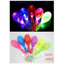 LIGHT UP - MARACAS ASSORTED COLORS 24DZ/CS