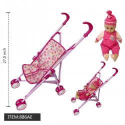 DOLL WITH STROLLER 12PC/CS