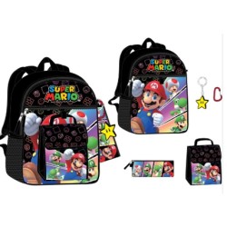 BACKPACK W/ LUNCH BOX - 5PC SET MARIO 16