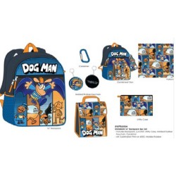 BACKPACK W/ LUNCH BOX - 5PC SET DOG MAN 16