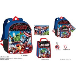 BACKPACK W/ LUNCH BOX - 5PC SET AVENGERS 16