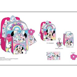 BACKPACK W/ LUNCH BOX - 5PC SET MINNIE 16
