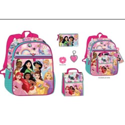 BACKPACK W/ LUNCH BOX - 5PC SET PRINCESS 16
