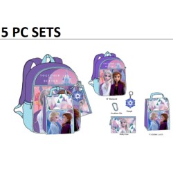 BACKPACK W/ LUNCH BOX - 5PC SET FORZEN 16