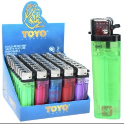 DISPOSABLE LIGHTER TOYO ASSORTED COLOR (50PC) 20BX/CS