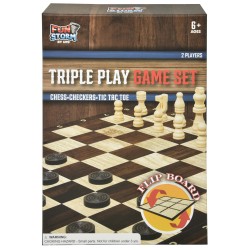 CHESS , CHECKERS , TIC TAC TOE IN BOX 4PC/CS