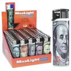 MAXLIGHT ELECTRONIC LIGHTER DOLLAR PDQ (50PC)20BX/CS
