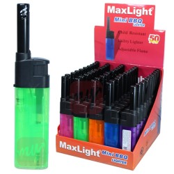 MAXLIGHT MINI BBQ LIGHTER CLEAR (50PC) 16BX/CS
