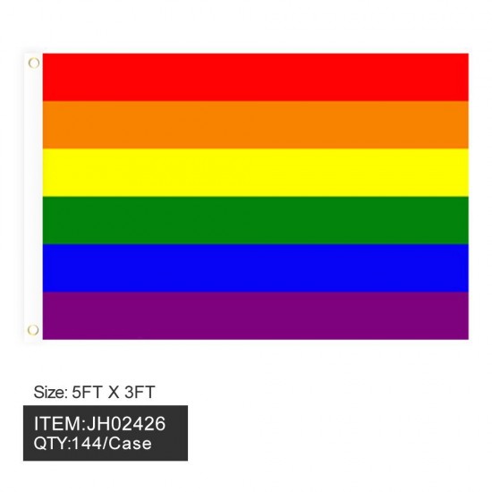 FLAG - 3FTX5FT RAINBOW 12DZ/CS