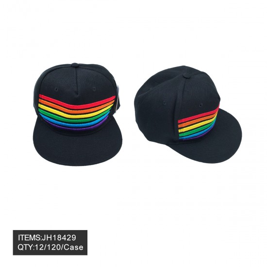 HAT - RAINBOW BLACK CAP 10DZ/CS