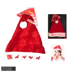 XMAS HAT RED WITH LIGHT 12DZ/CS
