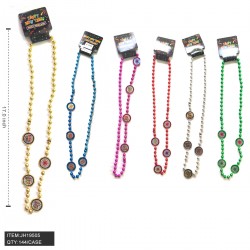 17 HAPPY NEW YEAR NECKLACE MIX SIX COLOR (6PC) 32PK/CS