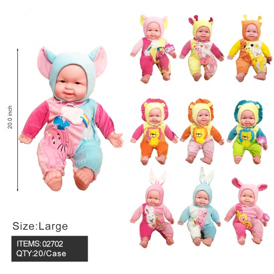 B/O DOLL - LAUGHING LARGE ANIMAL BABY 20PC/CS