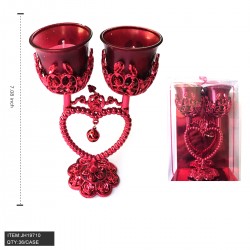 CANDLE - VALENTINE CANDLE HEART SHAPE RED 18PC/2BX/36PC/CS