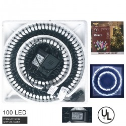 100LED LIGHT WHITE COLOR W/MUSIC 24PC/CS