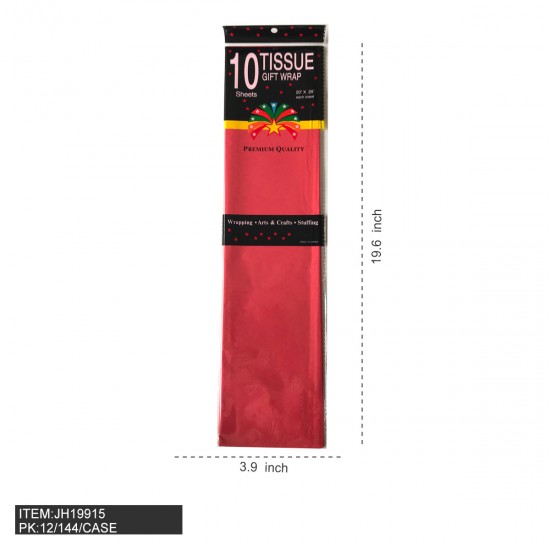 TISSUE PAPER - RED 10CT (12PK) 12DZ/CS