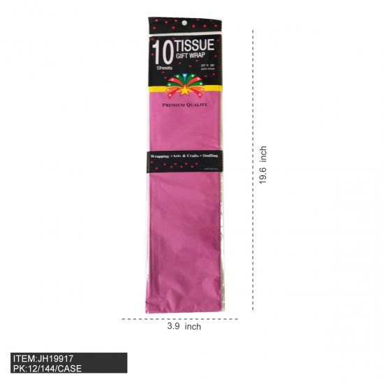 TISSUE PAPER - DARK ROSE RED 10CT (12PK) 12DZ/CS