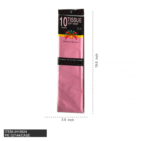 TISSUE PAPER - PINK 10CT (12PK) 12DZ/CS