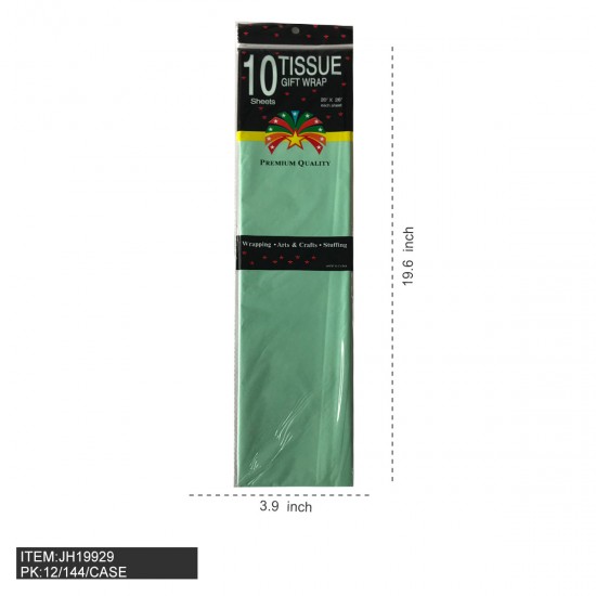 TISSUE PAPER - 10CT GREEN (12PK) 12DZ/CS