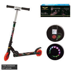 FODLABLE SCOOTER 2 WHEEL W/ WHEEL LIGHT - RED 4PC/CS