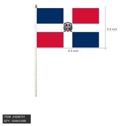 HAND STICK FLAG-DOMINICAN REP 8.5