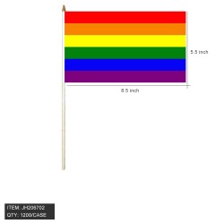 HAND STICK FLAG - RAINBOW 8.5