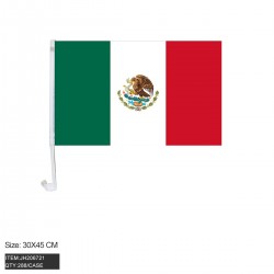 CAR WINDOW CLICK FLAG 12X18, MEXICO 3045-2  24DZ/CS