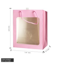 WINDOW OPEN GIFT BAG - #2 SIZE S PINK 8