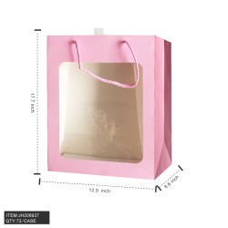 WINDOW OPEN GIFT BAG - #4 SIZE L PINK 13