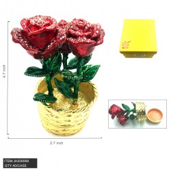 METAL JEWELRY BOX - THREE ROSES ALLON 40PC/CS