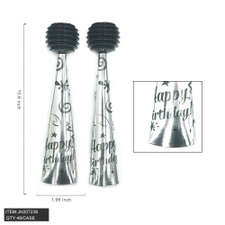 AIRHORN - BIRTHDAY SILVER COLOR (2PC/BG) 10