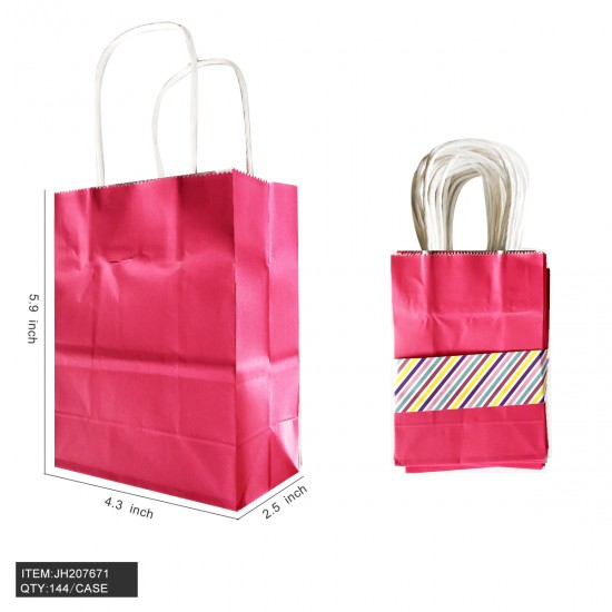 KRAFT GIFT BAG - #1 SIZE S PINK 4.3x2.5x5.9