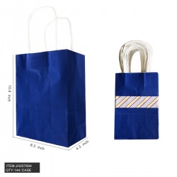 KRAFT GIFT BAG - #3 SIZE L DARK BLUE 8.3x4.3x10.6