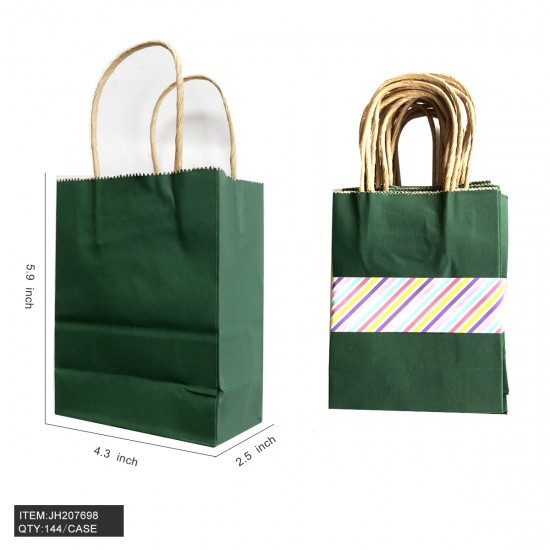 KRAFT GIFT BAG - #1 SIZE S DARK GREEN 4.3