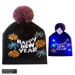 NEW YEAR HAT - LIGHT UP WOOL HAT 6DZ/CS