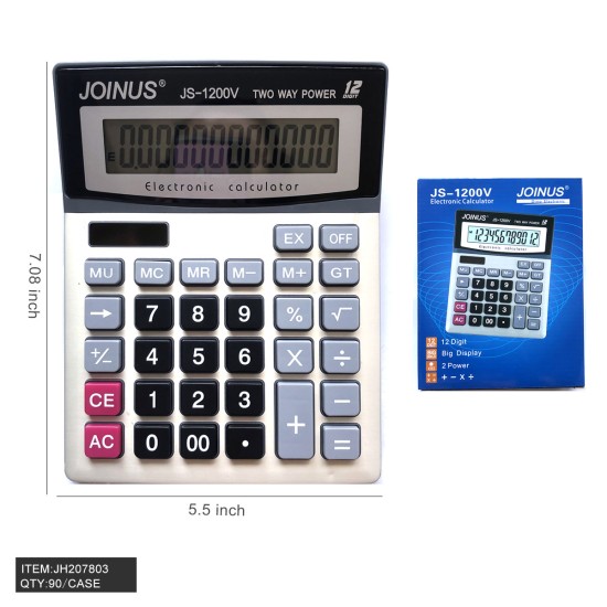 CALCULATOR - SOLAR JS-1200V 30PC/3BX/90PC/CS