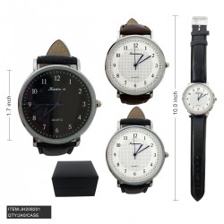 WATCH WITH LEATHER BAND (6PC) 40BX/CS