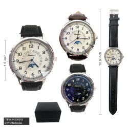 WATCH WITH LEATHER BAND (6PC) 40PK/CS