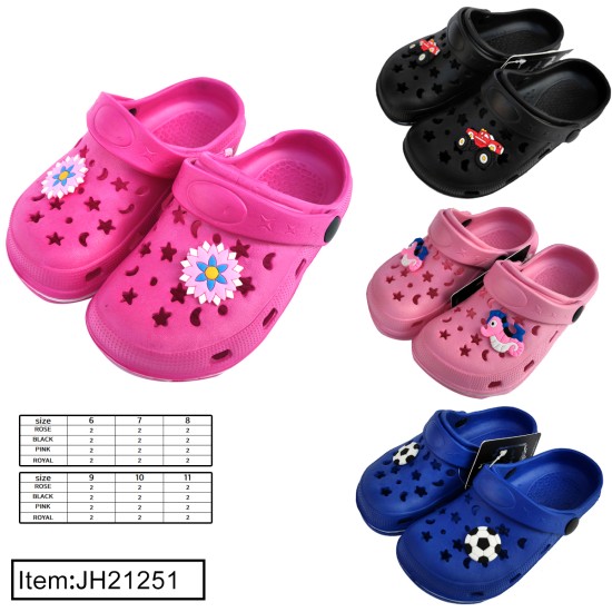 KIDS CLASSIC CLOGS SLIPPER ON WATER SHOES 4 COLORS 48PC/CS