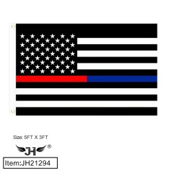 FLAG - 3FTX5FT THIN BLUE & RED LINE AMERICA 12DZ/CS
