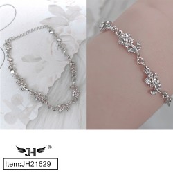 SILVER COLOR FOLWER BRACELET ZINC ALLOY 34DZ/CS