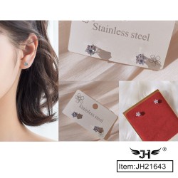 STAINLESS STEEL EARRING WITH DIAMOND 50DZ/CS