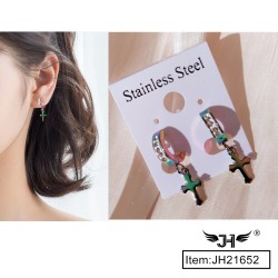 STAINLESS STEEL EARRING WITH CROSS 56DZ/CS