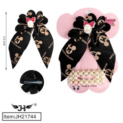 BLACK BOWTIE HAIR CLIP & PEARL HAIR CLIP  25DZ/CS