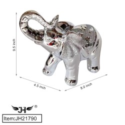 CERAMIC SILVER ELEPHANT 9.5