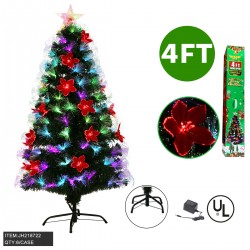 LED CHRISTMAS TREE - 4FT MULTI COLOR LIGHT & FLOWER 6PC/CS