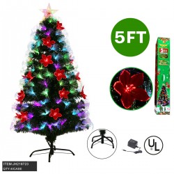LED CHRISTMAS TREE - 5FT MULTI COLOR LIGHT & FLOWER 4PC/CS